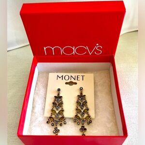 Vintage Monet Dangle Earrings, New With Tags